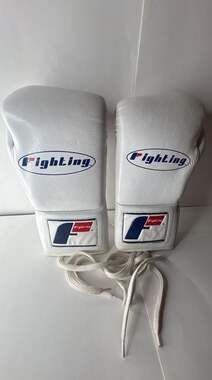Fighting Sports S2 Gel Power Lace Training Boxing Gloves - White/White
